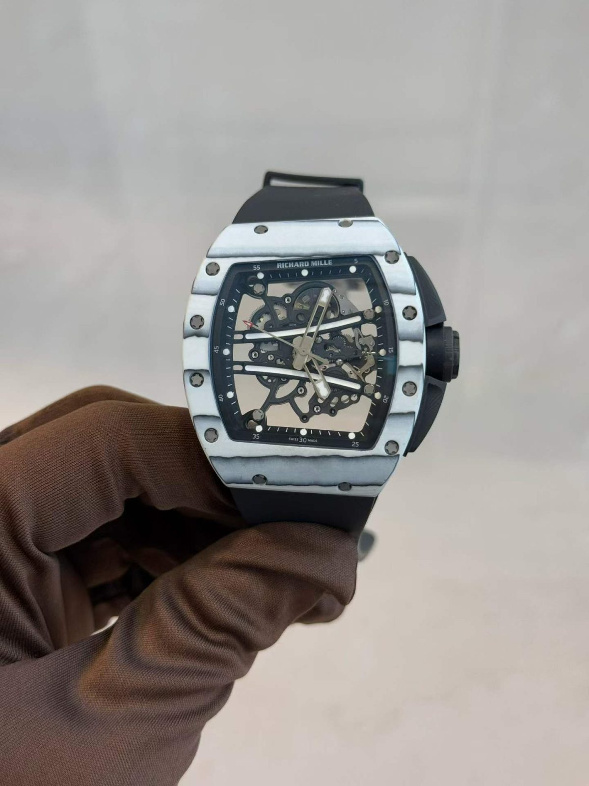 Super modified Richard Mille RM061 White NTPT carbon ultimate version
