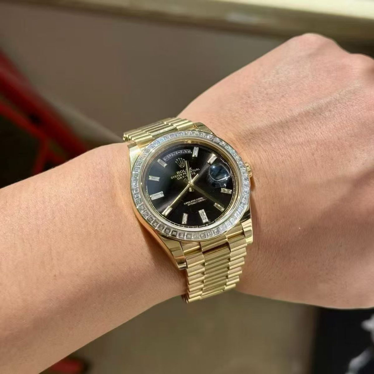Rolex Day-Date 228398TBR “Black Sugar” – In Stock