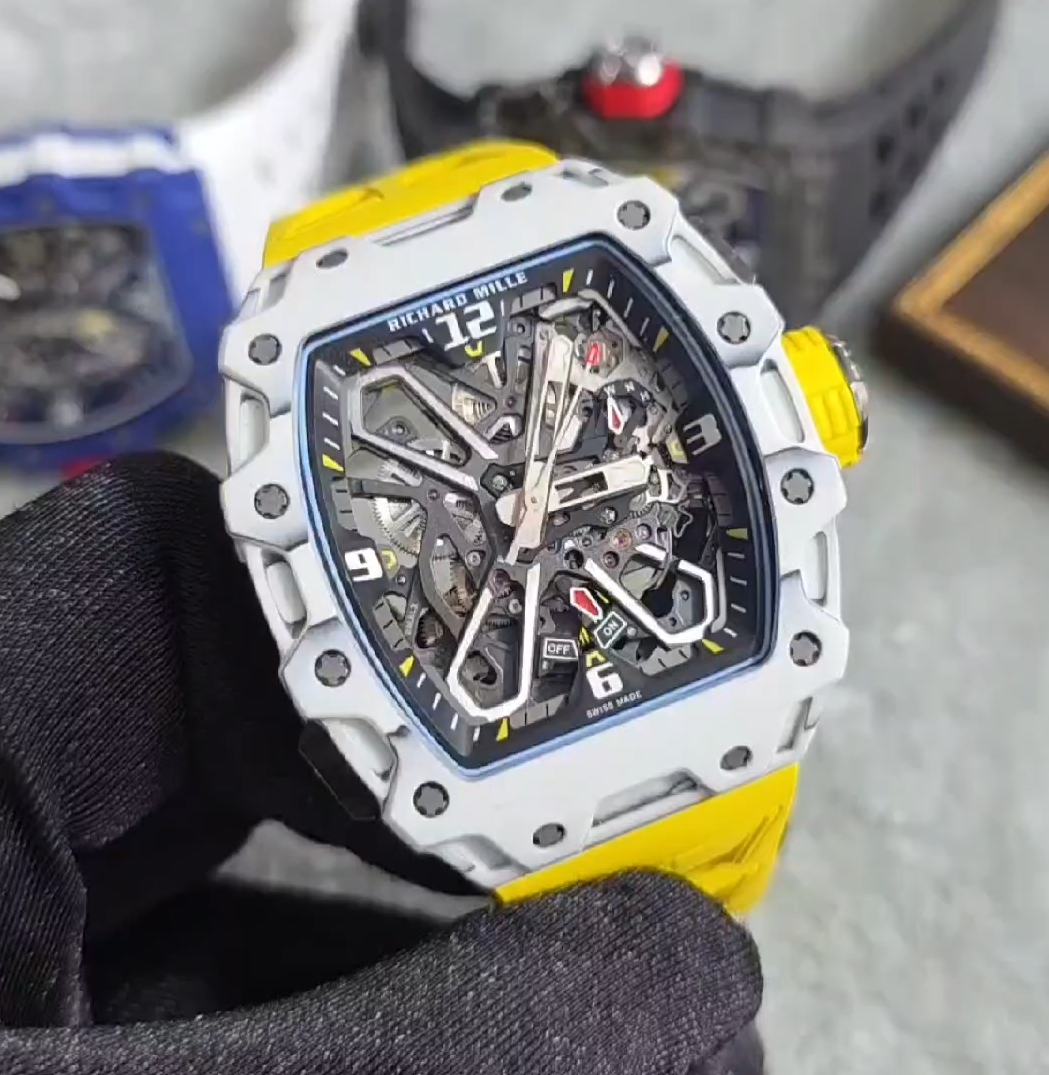 【Video Reviews】-Modified Richard Mille RM35-03 White/Black/Blue Carbon – Genuine Parmigiani Movement