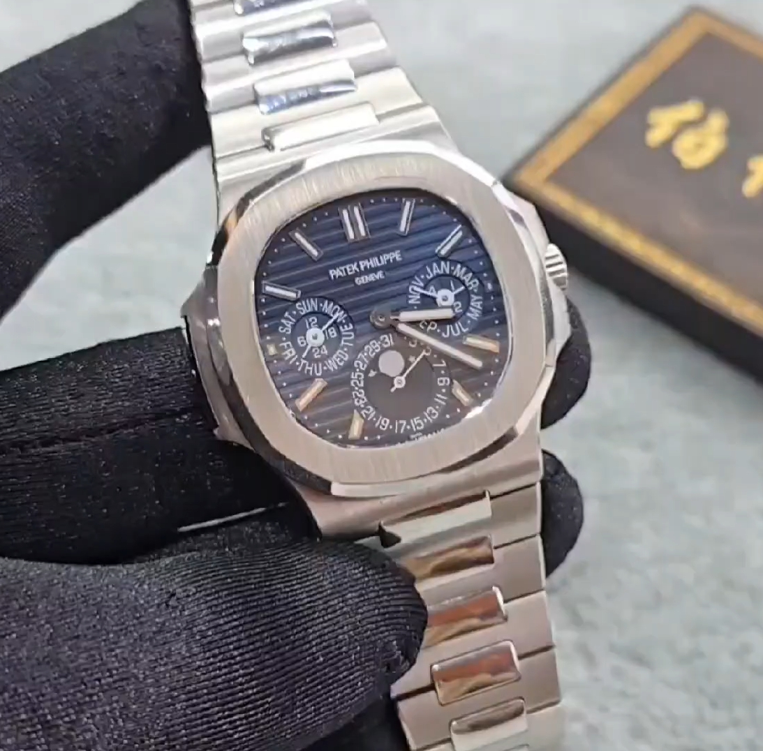 Modified Patek Philippe Nautilus 5740G – Perpetual Calendar “Blue‑Blooded Noble”