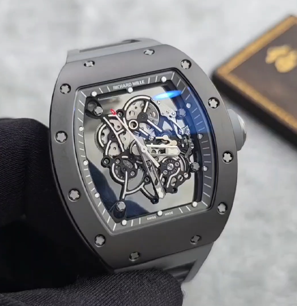 【Video Reviews】-Modified Richard Mille RM055 Grey Ceramic (Shanghai Vaucher Movement – Cost‑Effective Option)