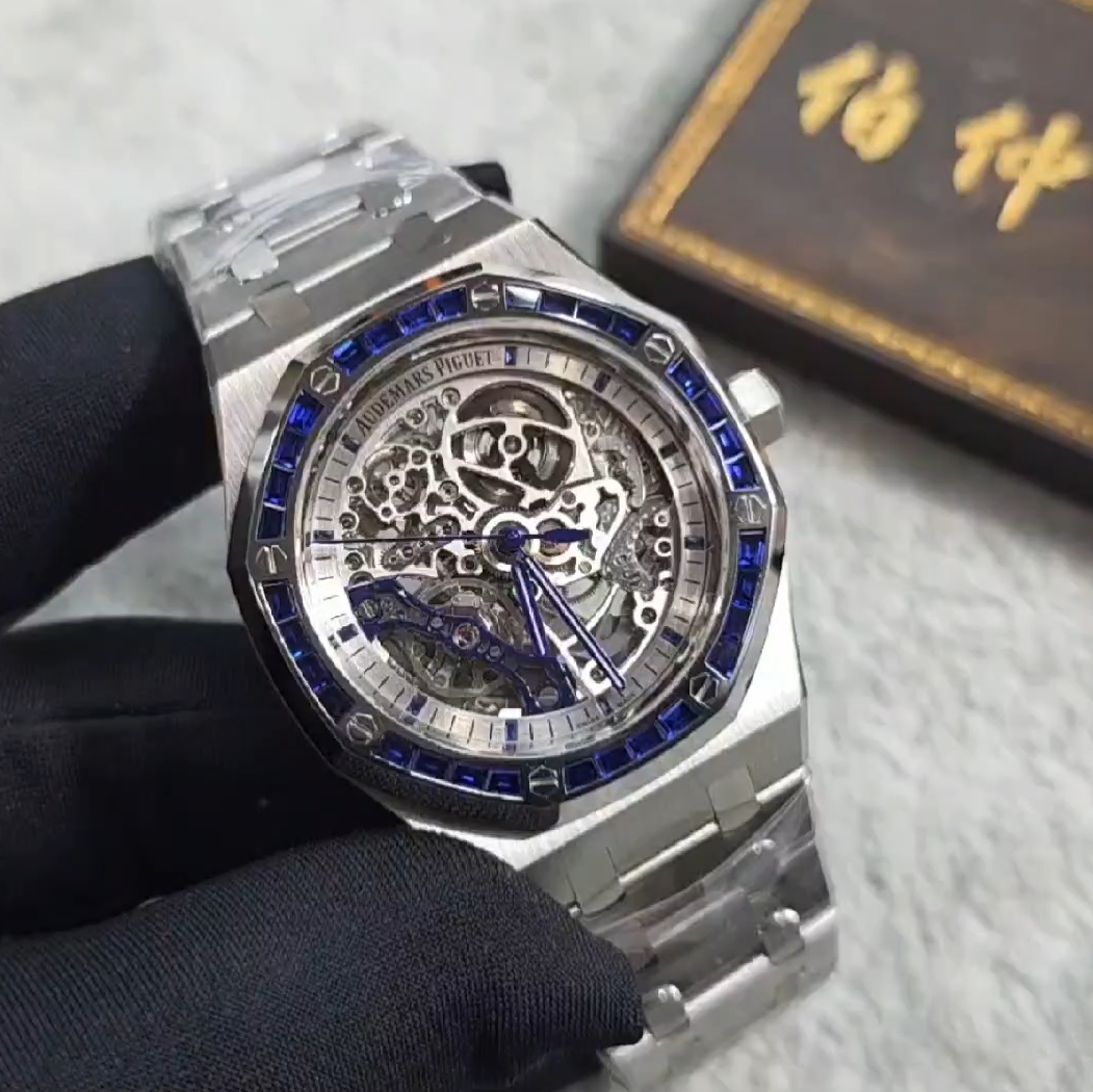 【Video Reviews】-Modified Audemars Piguet 15412BC Sapphire Skeleton – Low‑Budget Steel Case Version