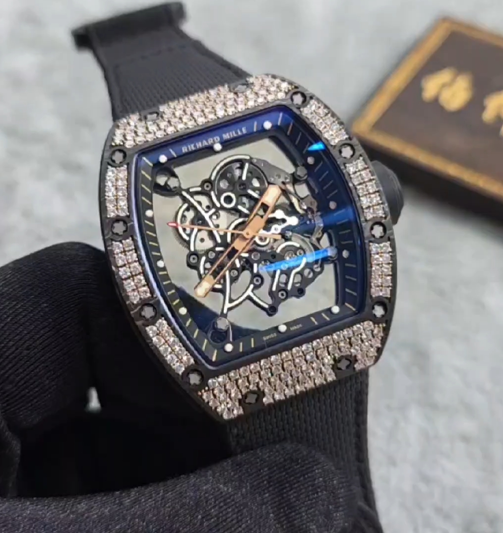 【Video Reviews】-Modified Richard Mille RM055 Side Rose Gold with Full Diamond Paved