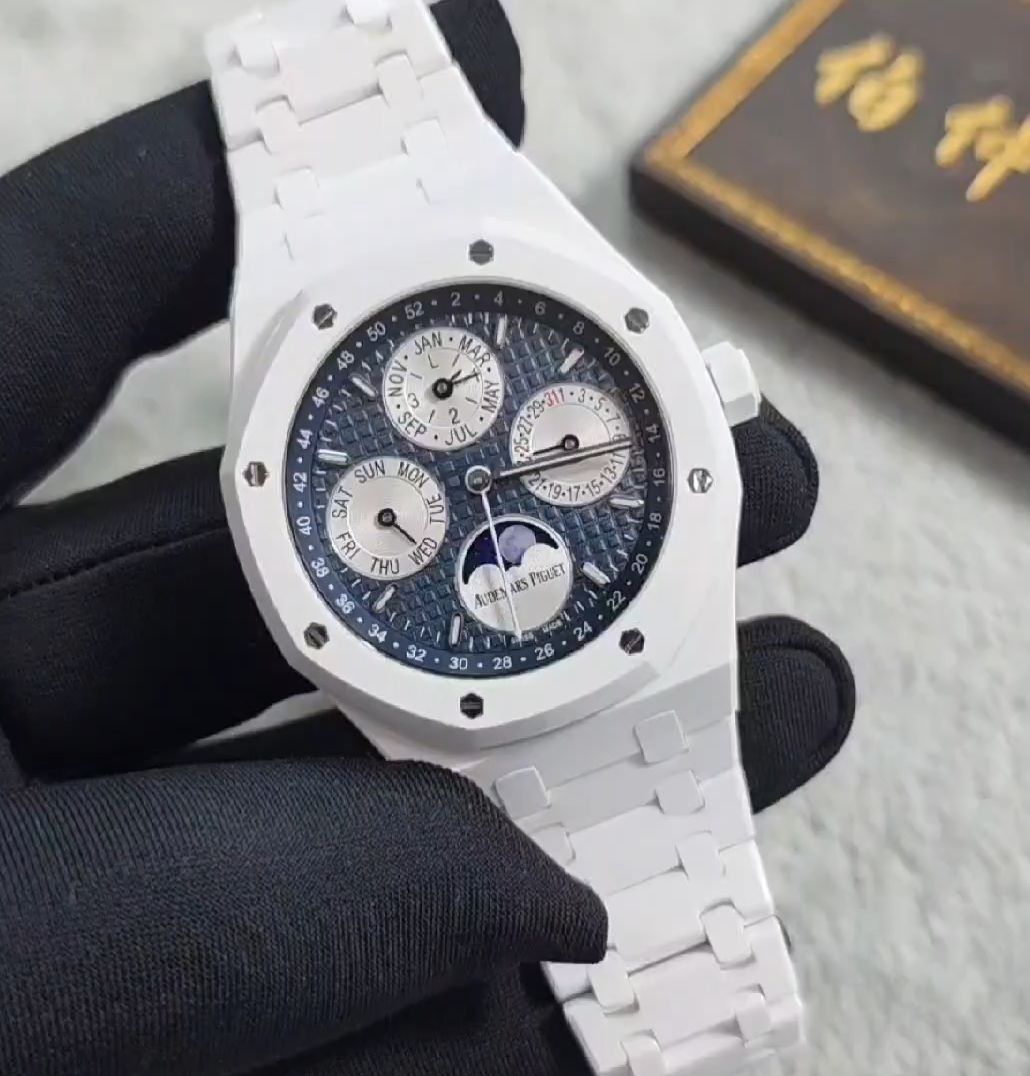 【Video Reviews】-Modified Audemars Piguet Royal Oak Perpetual Calendar 26579CE – White Ceramic